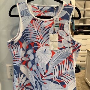 Tommy Bahama Women's Leaf Print Tank Top - Red and Blue